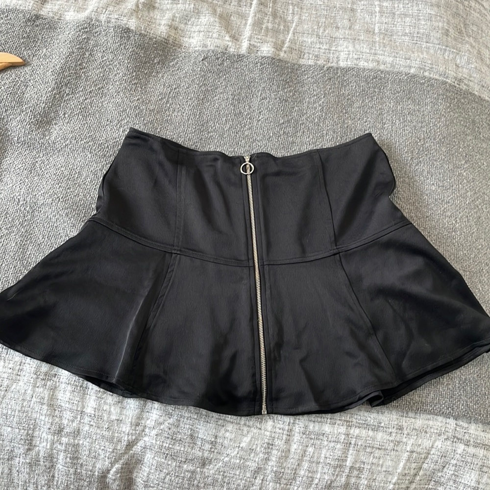 Parker black zip up mini skirt